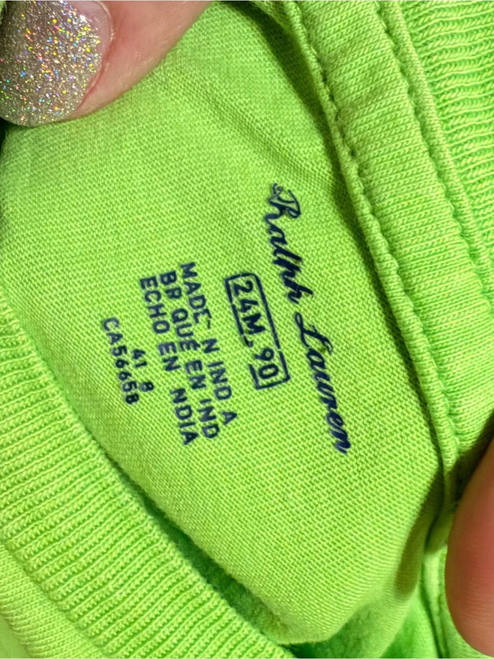 Ralph Lauren Bright Green Short Sleeve Crewneck Tee with Navy Pony
